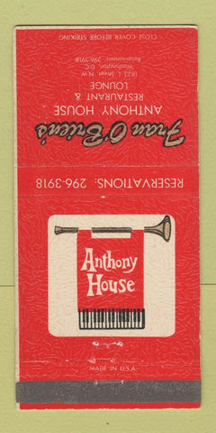 Matchbook Cover - Fran O'Brien's Anthony House Washington DC 30 Strike