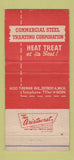 Matchbook Cover - Commercial Steel Treating Detroit MI 1952 WEAR 30 Strike