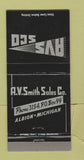 Matchbook Cover - Av Smith Sales Albion MI Castings 30 Strike