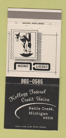 Matchbook Cover - Kellogg Federal Credit Union Battle Creek MI 30 Strike