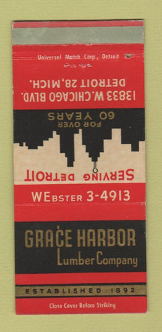 Matchbook Cover - Grace Harbor Lumber Detroit MI WEAR 30 Strike