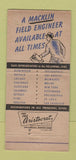 Matchbook Cover - Macklin Machine Grinding Wheels Jackson MI 30 Strike