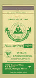 Matchbook Cover - Taylor Engineering Corp Detroit MI 30 Strike