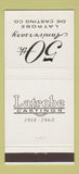 Matchbook Cover - Latrobe Castings Die 1968 Akron OH 30 Strike