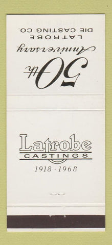 Matchbook Cover - Latrobe Castings Die 1968 Akron OH 30 Strike