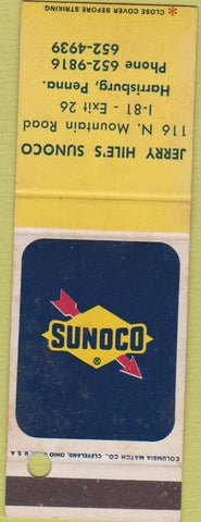 Matchbook Cover - Sunoco oil gas Jerry Hile's Harrisburg PA SAMPLE
