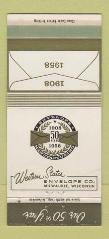 Matchbook Cover - Western States Envelope Milwaukee WI 1958 WEAR 30 Strike