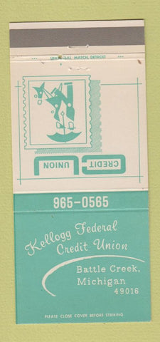 Matchbook Cover - Kellogg Federal Credit Union Battle Creek MI 30 Strike