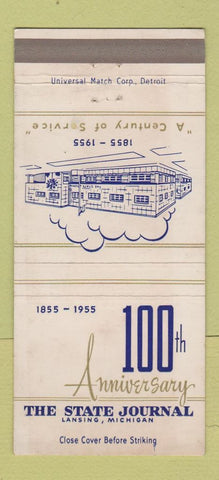 Matchbook Cover - State Journal Lansing MI 1955 Newspaper WEAR 30 Strike