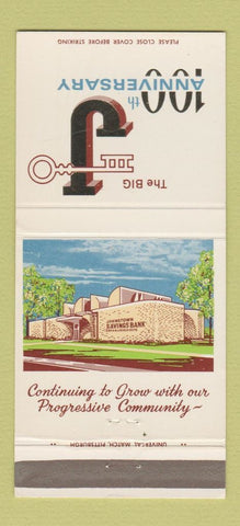 Matchbook Cover - Johnstown Savings Bank 1970 PA  30 Strike
