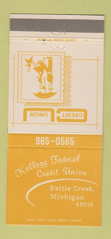 Matchbook Cover - Kellogg Federal Credit Union Battle Creek MI 30 Strike