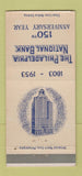 Matchbook Cover - Philadelphia National Bank PA 1953 30 Strike