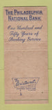 Matchbook Cover - Philadelphia National Bank PA 1953 30 Strike
