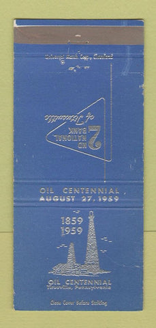 Matchbook Cover - 2nd National Bank Titusville PA 1959 WEAR 30 Strike