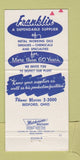 Matchbook Cover - Franklin Oil Corp Bedford OH 30 Strike