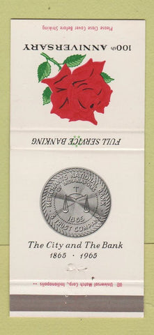 Matchbook Cover - Merchants National Bank Indianapolis IN 1965 30 Strike