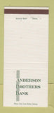 Matchbook Cover - Anderson Brothers Bank Mullins Aynor SC 30 Strike