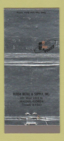 Matchbook Cover - Burda Metal Supply Hialeah FL 30 Strike