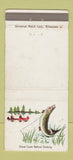 Matchbook Cover - Tiger Muskellunge Baso Milwaukee WI WEAR 30 Strike