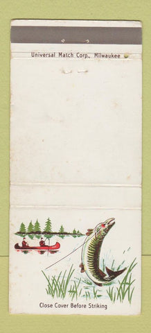 Matchbook Cover - Tiger Muskellunge Baso Milwaukee WI WEAR 30 Strike