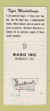 Matchbook Cover - Tiger Muskellunge Baso Milwaukee WI WEAR 30 Strike