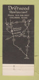 Matchbook Cover - Driftwood Kenneth Wise Restaurant Coleman TX 30 Strike