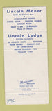 Matchbook Cover - Lincoln Manor Lodge Dixon IL WEAR 30 Strike