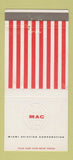 Matchbook Cover - Miami Aviation Corp MAC FL Opa Locka 30 Strike