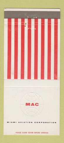 Matchbook Cover - Miami Aviation Corp MAC FL Opa Locka 30 Strike