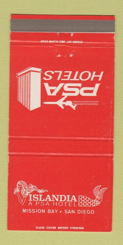 Matchbook Cover - Islandia PSA Hotel San Diego CA mermaid girlie 30 Strike