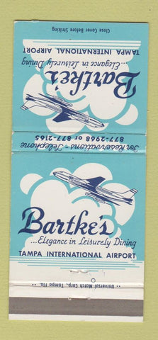 Matchbook Cover - Bartke's Restaurant Tampa FL Airport 30 Strike