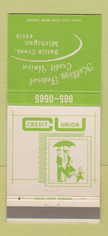 Matchbook Cover - Kellogg Federal Credit Union Battle Creek MI 30 Strike