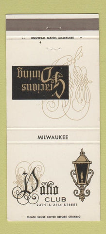 Matchbook Cover - Patio Club Milwaukee WI 30 Strike