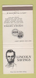 Matchbook Cover - Lincoln Savings Santa Ana Los Angeles CA Abraham 30 Strike