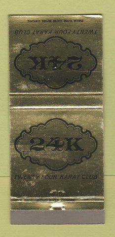 Matchbook Cover - 24 Karat Club Detroit MI 30 Strike