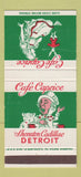 Matchbook Cover - Cafe Caprice Sheraton Cadillac Hotel Detroit MI 30 Strike