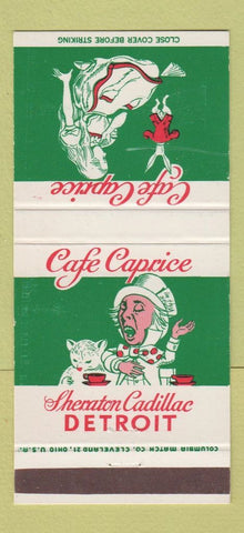 Matchbook Cover - Cafe Caprice Sheraton Cadillac Hotel Detroit MI 30 Strike