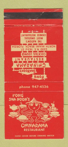 Matchbook Cover - Chinarama Chinese Restaurant Miami Beach FL WEAR 30 Strike