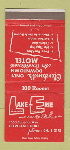 Matchbook Cover - Lake Erie Motel Cleveland OH 30 Strike