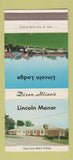Matchbook Cover - Lincoln Manor Lodge Dixon IL 30 Strike