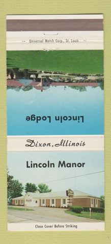 Matchbook Cover - Lincoln Manor Lodge Dixon IL 30 Strike