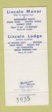 Matchbook Cover - Lincoln Manor Lodge Dixon IL 30 Strike