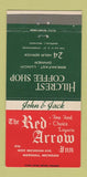Matchbook Cover - Red Arrow Inn Hilcrest Coffee Shop Marshall MI 30 Strike
