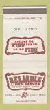 Matchbook Cover - Reliable Linen Service 1960 30 Strike
