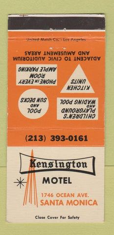 Matchbook Cover - Kensington Motel Santa Monica CA 30 Strike