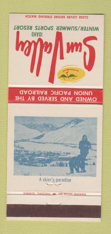 Matchbook Cover - Sun Valley ID Union Pacific Railroad Skiing 30 Strike