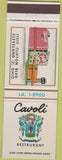 Matchbook Cover - Cavoli Restaurant Cleveland OH