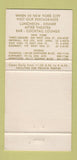 Matchbook Cover - Sun Luck Imperial Chinese New York City 30 Strike