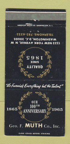 Matchbook Cover - Geo Muth Artist Drafting Supply Washington DC WEAR 30 Strike