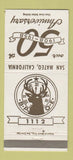 Matchbook Cover - Elks Lodge 1958 San Mateo CA 30 Strike